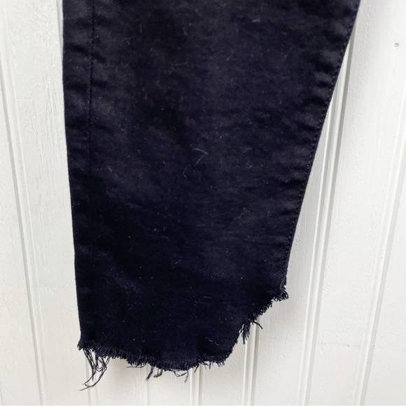 Frame Denim Le High Skinny Jeans in Film Noir Black Distressed Step Hem Size 27 - Picture 4 of 9